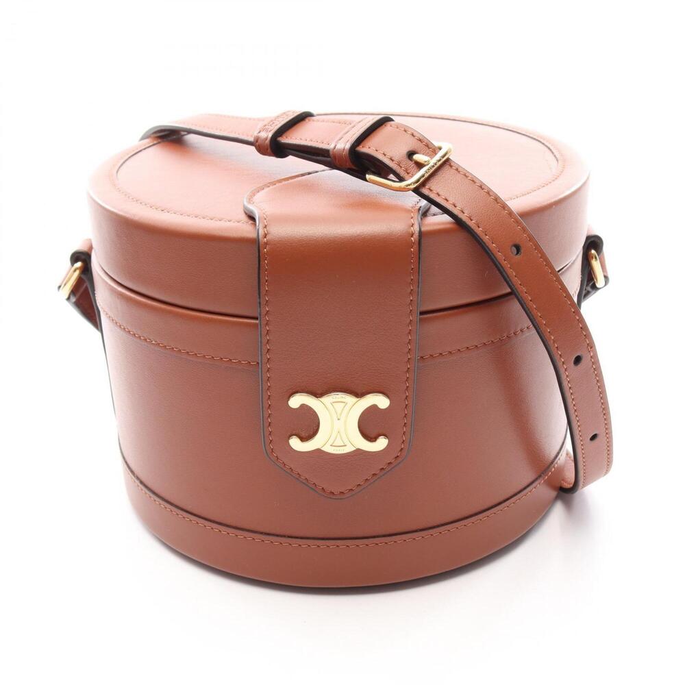 Celine Tambour Medium Triomphe Shoulder Bag/Handbag, Leather, Women's, Brown